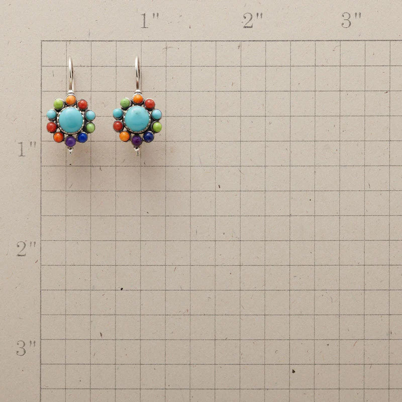 Cercei Hoop Chic Multicolori Turcoaz