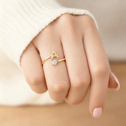 Camila - Ρυθμιζόμενο δαχτυλίδι με αρχικά
