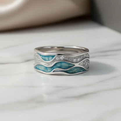 Κομψό Δαχτυλίδι σε Τουρκουάζ Ασημί