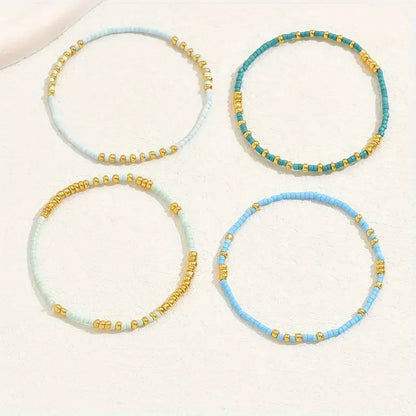 Set de brățări din perle turcoaz chic bohemian